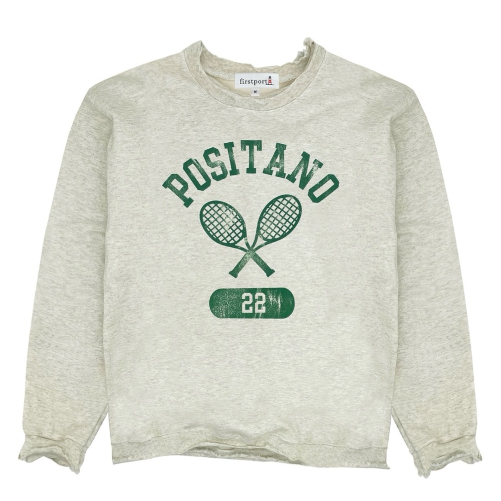 First Port- Weathered Series Positano Tennis Crewneck - Ash
